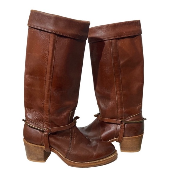 Equestrian Riding boots with spurs brown genuine leather size 10 - Picture 1 of 13